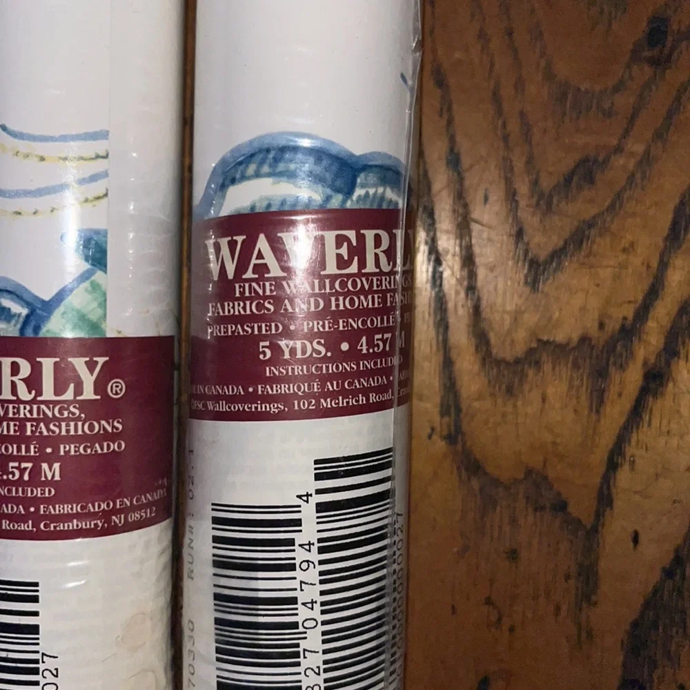 NIP! Set of 5 Waverly Fine Wallpaper Coverings. Seashell Border. 5 yards each